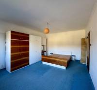 Rodinný dom v obci Šarišské Čierne okr. Bardejov - ZNÍŽENÁ CENA - Izba v rodinnom dome s modrým kobercom, dreveným nábytkom a jednoduchým lusterom.