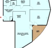 Elegantný byt na mieru s panorámou hradu  - Pôdorys 3-izbového bytu s loggiou, kuchyňou, kúpeľňou a predsieňou.