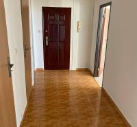 3 - IZBOVÝ BYT NA SÍDLISKU ZÁPAD Stará Ľubovňa - Chodba v 3-izbovom byte s podlahou s dreveným dekorom a drevenými dverami.