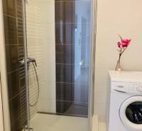 Na predaj 2-i byt s terasou pri Bratislavskom hrade - Sprchový kút a práčka na Palisádoch v 2-izbovom byte, kúpeľňe svetlo ladenej.
