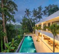 I Na predaj Luxusná vila „Tomma“ v Ubud, Bali - Vila v Bali s bazénom a tropickou záhradou obklopená bujnou zeleňou.