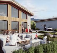 Únik z mesta, kde sa moderná architektúra stretáva s divokou prírodou? - Chata v Dolnej Lehote s terasou a posedením, obklopená prírodou a modernou architektúrou.