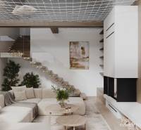 Únik z mesta, kde sa moderná architektúra stretáva s divokou prírodou? - Svetlá obývacia izba v chate s pohodlnou sedacou súpravou a podlahou s dreveným dekorom.