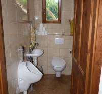 Prenájom 3-izbového bytu so záhradkou, 81m2, Pezinok-Centrum. - Malá kúpeľňa so záchodom, pisoárom a umývadlom, v 3-izbovom byte.