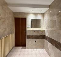 Exk. viacgeneračný RD vo Veľkom Orvišti pri Piešťanoch REZERVOVANÝ - Kúpeľňa v rodinnom dome s obkladom, zrkadlom a radiátorom.