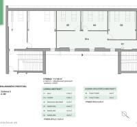 Reprezentatívne kancelárske priestory 121m2, Zochova ul., Staré Mest - Pôdorys kancelárií na ulici Zochova v Bratislava-Staré Mesto, obsahuje chodbu, halu, toalety.