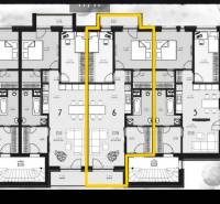 3-izb. byt v obci Blatná na Ostrove, balkón, lodžia, novostavba - Pôdorys 3-izbového bytu s rozložením izieb a vybavenia.