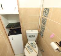 Na prenájom 1-izbový byt - Nové Zámky - Toaleta v 1-izbovom byte s dekorom kameňov na obkladoch a WC.