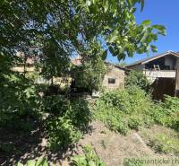 Rodinný dom v pôvodnom stave na 7 árovom pozemku v Tvrdošovciach - Záhrada pri rodinnom dome v Tvrdošovciach, obklopená bujnou zeleňou a stromami.