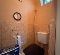 NA PREDAJ!!! Rodinný dom s veľkým pozemkom v obci Vék pri Hurbanove - Toaleta s obkladačkami, zrkadlom a ventiláciou v rodinnom dome.