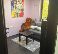 Priestranný 5-izbový rodinný dom s pohodlným dojazdom do Bratislavy  - Izba v rodinnom dome s farebným obrazom, gaučom a veľkým plyšovým medveďom.