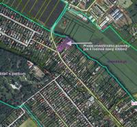 Stavebný pozmok s možnosťou delenia..Výhodná cena 55,- Eur/m2! - Letecký pohľad na pozemky v Budmericiach určené na bývanie.