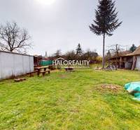 Predaj, rodinný dom Rimavská Sobota, Čerenčianska - ... - Záhrada rodinného domu v Rimavskej Sobote s drevenými stavbami a trávnatou plochou.