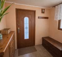 Rodinný dom s terasou, garáž, pozemok 902m2, Dojč, okr. Senica - Vstupná hala s drevenou skriňou a rastlinou v rodinnom dome.