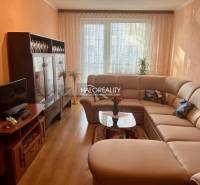 REZERVOVANÉ - Predaj, trojizbový byt Bojnice, Lúčky ... - Obývacia izba s veľkou rohovou sedačkou a podlahou s dreveným dekorom v 3-izbovom byte.