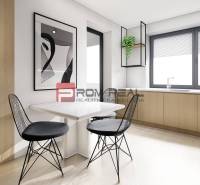 Predaj 3-izbový byt od 184 999 € v projekte Rezidencia Potôčik - Kuchynský kút v 2-izbovom byte s podlahou s dreveným dekorom a moderným zariadením.