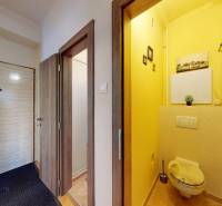 BA/STARÉ MESTO - Prenájom kompletne zariadeného 2i bytu s 2 balkónmi - Vstupná chodba a toaleta v 2-izbovom byte s podlahou s dreveným dekorom.