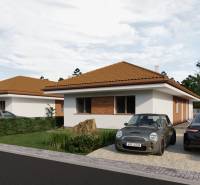 Nová výstavba posledná  4iz. Novostavba Veselé pri Piešťanoch - Rodinný dom na ulici Veselé v meste Veselé s dvoma automobilmi na príjazdovej ceste.