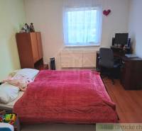 Veľkorysý 10-árový pozemok, slnečná nehnuteľnosť, priestranné bývanie  - Spálňa v rodinnom dome s posteľou, pracovným stolom a podlahou s dreveným dekorom.