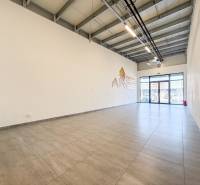Na prenájom obchodný priestor + sklad, 120m2, FIRMBOX, Trenčín - Interiér obchodných priestorov s veľkoformátovými oknami a svetlou podlahou.