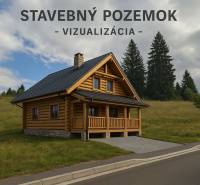 Stavebný pozemok kúsok od lyžiarskych vlekov Čierny Balog - Bexeľ - Drevený dom na pozemku pre bývanie v Čiernom Balogu, obklopený prírodou a trávnikom.