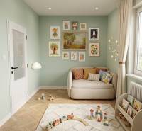 KH-1065, 3-izbový byt na predaj Železníky, Košice - Juh - Detská izba so sedačkou, hračkami a dekoratívnymi obrazmi v 3-izbovom byte.