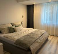 - PRENÁJOM - 2 IZBOVÝ BYT - DOLNÁ UL. - STARÉ MESTO - Spálňa v 2-izbovom byte s posteľou a podlahou s dreveným dekorom.