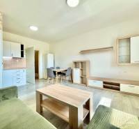 Na prenájom slnečný 2i byt s balkónom, ul. Východná, Trenčín - Interiér 2-izbového bytu; vybavenie na ulici Východná; kuchyňa, jedálenský stôl, obývačka.