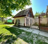 Rodinný dom s veľkým pozemkom a garážou, Dvorec - Dvor rodinného domu v Dvorci so starými budovami a zeleňou.
