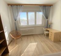 PRENÁJOM - 4 - izbový byt Košice - Západ, Obchodná ulica  - Svetlá izba v 4-izbovom byte s podlahou s dreveným dekorom a pracovným kútom.