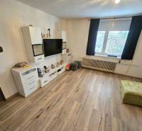 RODINNÝ DOM - HORNÉ OZOROVCE-POZEMOK 566 m2- 3,5 IZBOVÝ/ GARÁŽ - Obývačka v rodinnom dome s televíziou, bielym nábytkom a podlahou s dreveným dekorom.