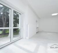 PRENÁJOM 4-IZBOVÉHO BYTU | ZÁHRADA | DVOJGARÁŽ | KRČMÉRYHO ULICA - Svetlá izba s veľkými oknami a podlahou s dreveným dekorom v 4-izbovom byte.