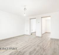 Na predaj 2,5-izbový rodinný dom, Dolný Bar - Biela miestnosť v Rodinnom dome s podlahou s dreveným dekorom a holou žiarovkou.
