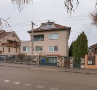 Prenájom podkrovného bytu, poschodie rodinného domu, ul. Osloboditeľov - Ulica Osloboditeľov, dom s 2-izbovým bytom, Trenčín, s plotmi a stromami.
