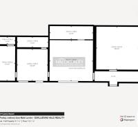 Predaj, rodinný dom Malé Leváre - EXKLUZÍVNE HALO RE... - Pôdorys rodinného domu v Malých Levároch s rozmermi miestností a celkovou plochou.