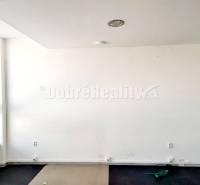 Dobré reality-na prenájom priestory 48,4 m2 a 30,90m2+ kúpelňa s wc, p - Biele steny s veľkým oknom a podlahou v dekore dreva v kancelárii.