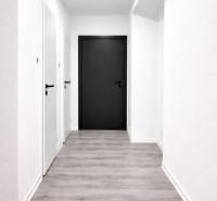 NOVÁ KOMPLET. REK., 3–IZB. BYT, PIVNICA, BALKÓN, DUKELSKÁ, BERNOLÁKOVO - Chodba so svetlými stenami a podlahou s dreveným dekorom v 3-izbovom byte.