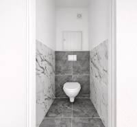 NOVÁ KOMPLET. REK., 3–IZB. BYT, PIVNICA, BALKÓN, DUKELSKÁ, BERNOLÁKOVO - Toaleta s mramorovými obkladmi v 3-izbovom byte.