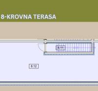 CHORVÁTSKO - Moderné apartmány 80 m od mora - SRIMA, VODICE - Podlažie s terasou a klasickým schodiskom v 3-izbovom byte.