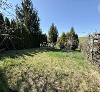 Predaj, záhradná chata Rimavská Sobota, Tormáš - EXK... - Záhrady v Rimavskej Sobote obklopujú ihličnany a upravený trávnik pod modrou oblohou.