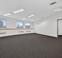 Kancelárie od 20m2 na PRENÁJOM | TOP biznis lokalita - Prázdna kancelária s kobercom, bielymi stenami a osvetlením.