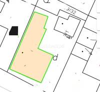 Na predaj rodinny dom v obci Iža. - Plán pozemku s vyznačenou parcelou pre rodinný dom v Iži.
