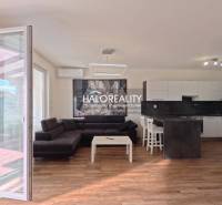 Prenájom, dvojizbový byt Stupava, Cementárenská - NO... - Obývacia izba a kuchyňa v 2-izbovom byte s podlahou s dreveným dekorom.