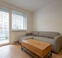 KOMPLETNÁ REKONŠTRUKCIA- 3i 54 m² + balkón - Dubnica nad Váhom - Šedá pohovka v 3-izbovom byte so stolíkom a podlahou s dreveným dekorom.