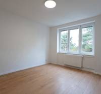 KOMPLETNÁ REKONŠTRUKCIA- 3i 54 m² + balkón - Dubnica nad Váhom - Priestranná izba s veľkým oknom a podlahou s dreveným dekorom v 3-izbovom byte.