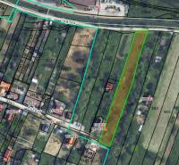 PREDAJ INVESTIČNÉHO POZEMKU V ŠENKVICIACH NA VÝSTAVBU RD - 2197 m2 - Mapa pozemkov na bývanie v Šenkviciach na Ružovej ulici s parcelami a hranicami.