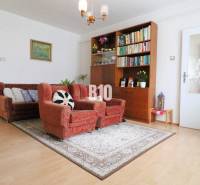 MARTIN-STRÁNE 5 izbový rodinný dom na predaj - Obývacia izba rodinného domu s pohovkou, kreslami a knihovňou na podlahe s dreveným dekorom.