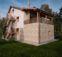 Rodinné sídlo s pozemokom 7919m2 | Jedľové Kostoľany - Rodinný dom v Jedľových Kostoľanoch na ulici Jedľové Kostoľany s kamenným obkladom a vonkajším schodiskom.