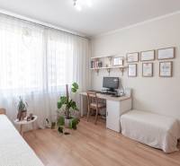 Predaj 3i bytu 84m2 - dva balkóny , Nábrežná v NZ - Pracovný kút s dreveným dekorom podlahy a nábytkom v 3-izbovom byte.