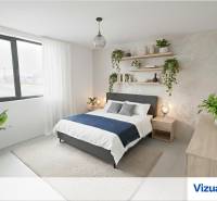 4-izbový rodinný dom Galanta – HODY - bez rezervačnej zálohy - Spálňa rodinného domu s dekoratívnymi rastlinami a dreveným nábytkom.